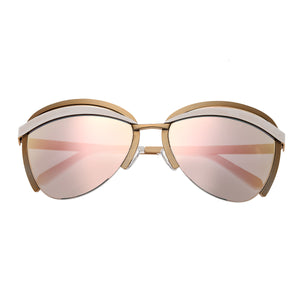 Bertha Aubree Polarized Sunglasses - White/Rose Gold - BRSBR017W