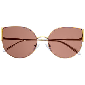 Bertha Logan Polarized Sunglasses - Gold/Light Brown - BRSBR036GDX