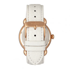 Bertha Vivica MOP Leather-Band Ladies Watch - Rose Gold/White - BTHBR3703