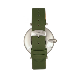 Bertha Trisha Leather-Band Watch w/Swarovski Crystals - Olive - BTHBR8001