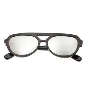Bertha Brittany Buffalo-Horn Polarized Sunglasses - Black/Silver - BRSBR005B