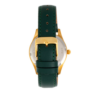 Bertha Dixie Floral Engraved Leather-Band Watch - Green - BTHBR9904