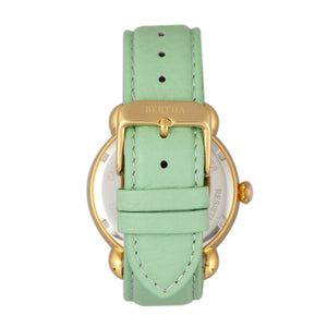 Bertha Vivica MOP Leather-Band Ladies Watch - Gold/Mint - BTHBR3702