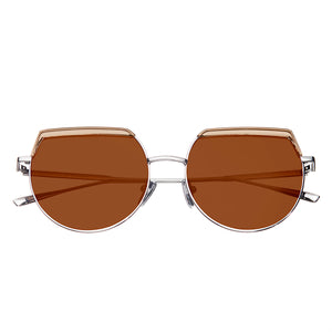 Bertha Callie Polarized Sunglasses - Silver/Brown - BRSBR032BN