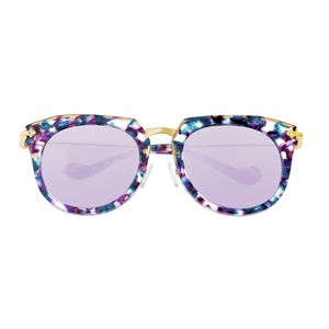 Bertha Aaliyah Polarized Sunglasses - Teal-Purple Tortoise/Purple - BRSBR023PU