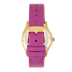 Bertha Donna Mother-of-Pearl Leather-Band Watch - Purple - BTHBR9804