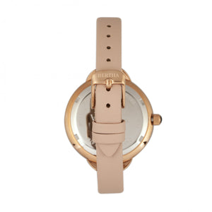Bertha Madison Sunray Dial Leather-Band Watch - Light Pink/Rose Gold - BTHBR6706