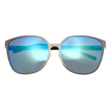 Load image into Gallery viewer, Bertha Ophelia Polarized Sunglasses - Silver/Blue-Green - BRSBR019S
