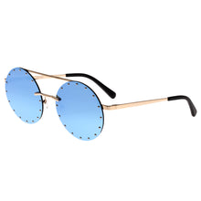 Load image into Gallery viewer, Bertha Harlow Polarized Sunglasses - Gold/Blue - BRSBR031BL
