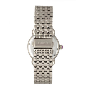 Bertha Ashley MOP Ladies Bracelet Watch - Silver - BTHBR3008