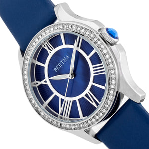 Bertha Donna Mother-of-Pearl Leather-Band Watch - Blue - BTHBR9802