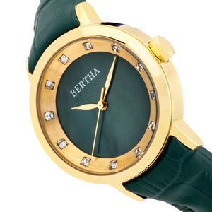 Bertha Cecelia Leather-Band Watch - Green  - BTHBR7503