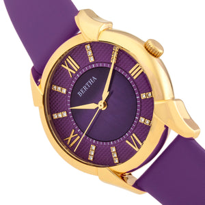 Bertha Ida Mother-of-Pearl Leather-Band Watch - Purple - BTHBS1204
