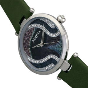 Bertha Trisha Leather-Band Watch w/Swarovski Crystals - Olive - BTHBR8001