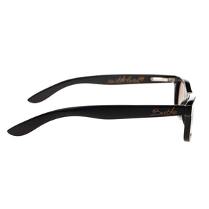 Bertha Zoe Buffalo-Horn Polarized Sunglasses - Black/Black - BRSBR008B