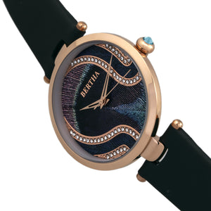 Bertha Trisha Leather-Band Watch w/Swarovski Crystals - Black - BTHBR8003