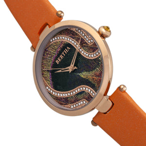 Bertha Trisha Leather-Band Watch w/Swarovski Crystals - Orange - BTHBR8004