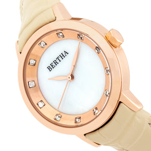 Bertha Cecelia Leather-Band Watch - Cream  - BTHBR7504