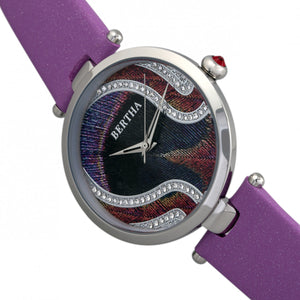 Bertha Trisha Leather-Band Watch w/Swarovski Crystals - Lilac - BTHBR8002