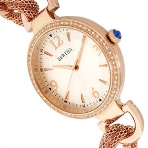 Bertha Sarah Chain-Link Watch w/Hanging Charm - Rose Gold/Silver - BTHBR8906