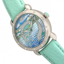 Load image into Gallery viewer, Bertha Estella MOP Leather-Band Ladies Watch - Silver/Turquoise - BTHBR5101
