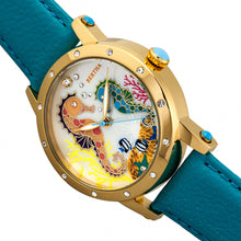 Load image into Gallery viewer, Bertha Morgan MOP Leather-Band Ladies Watch - Gold/Turquoise - BTHBR4203
