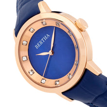 Load image into Gallery viewer, Bertha Cecelia Leather-Band Watch - Blue  - BTHBR7505
