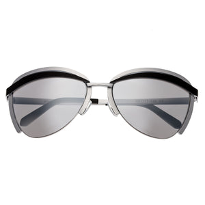 Bertha Aubree Polarized Sunglasses - Silver/Black - BRSBR017S