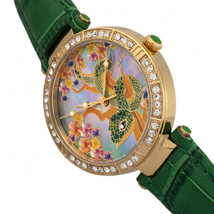 Bertha Mia Mother-Of-Pearl Leather-Band Watch - Green - BTHBR7403