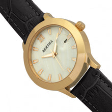 Load image into Gallery viewer, Bertha Eden Mother-Of-Pearl Leather-Band Watch w/Date - Black/Gold - BTHBR6504
