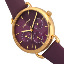 Load image into Gallery viewer, Bertha Gwen Leather-Band Watch w/Day/Date - Purple - BTHBR8305
