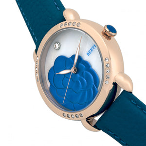 Bertha Daphne MOP Leather-Band Ladies Watch - Blue/White - BTHBR4607