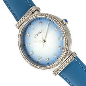 Bertha Allison Leather-Band Watch - Blue - BTHBR9303