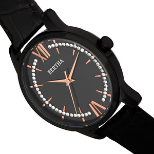 Bertha Prudence Leather-Band Watch - Black - BTHBS1405