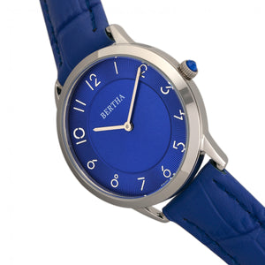 Bertha Abby Swiss Leather-Band Watch - Silver/Blue - BTHBR6805