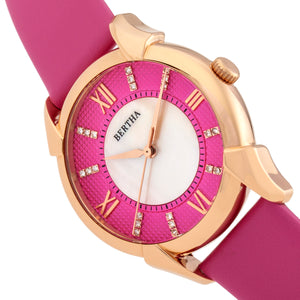 Bertha Ida Mother-of-Pearl Leather-Band Watch - Pink  - BTHBS1206