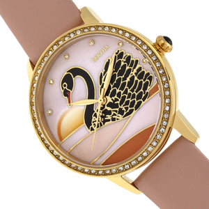 Bertha Grace MOP Leather-Band Watch - Apricot - BTHBR9004