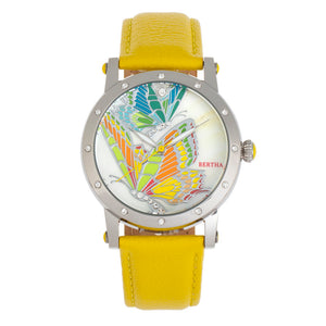 Bertha Isabella MOP Leather-Band Ladies Watch