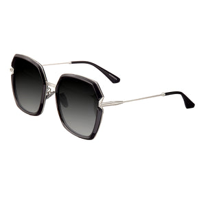 Bertha Teagan Polarized Sunglasses - Black/Silver - BRSBR033SL
