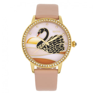 Bertha Grace MOP Leather-Band Watch - Apricot - BTHBR9004