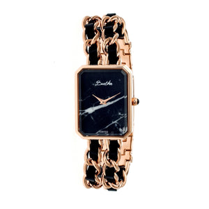 Bertha Eleanor Ladies Swiss Bracelet Watch - Rose Gold/Black - BTHBR5906