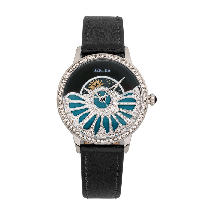 Bertha Adaline Mother-Of-Pearl Leather-Band Watch - Black - BTHBR8201