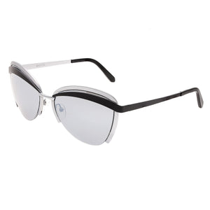 Bertha Aubree Polarized Sunglasses - Silver/Black - BRSBR017S