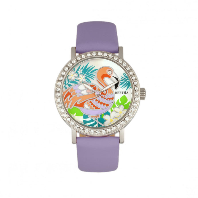 Bertha Luna Mother-Of-Pearl Leather-Band Watch - BTHBR7701