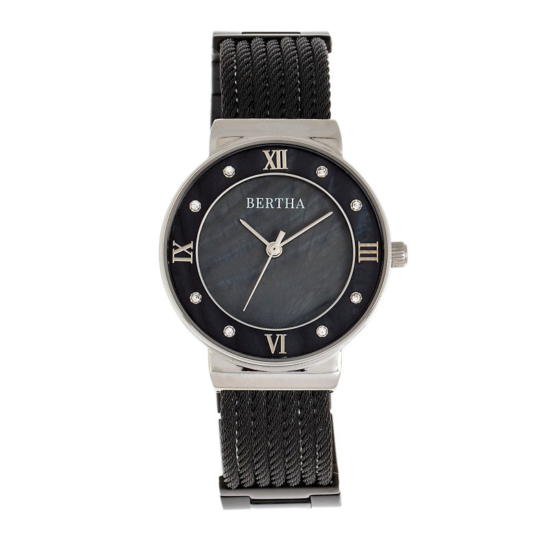 Bertha Dawn Mother-of-Pearl Cable Bracelet Watch