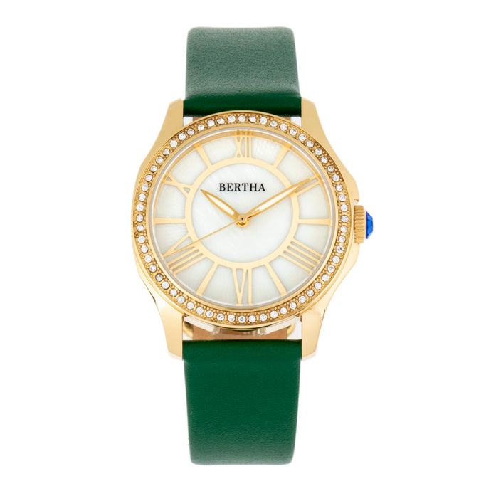 Bertha Donna Mother-of-Pearl Leather-Band Watch - BTHBR9803