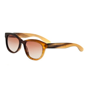 Bertha Carly Buffalo-Horn Polarized Sunglasses - Black-Tan/Brown - BRSBR009M