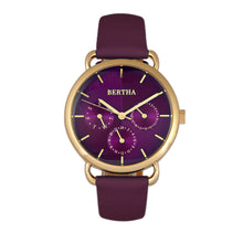 Load image into Gallery viewer, Bertha Gwen Leather-Band Watch w/Day/Date - Purple - BTHBR8305

