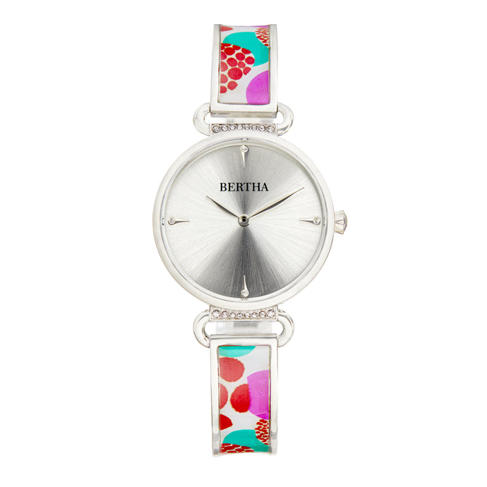 Bertha Katherine Enamel-Designed Bracelet Watch - White  - BTHBS1301