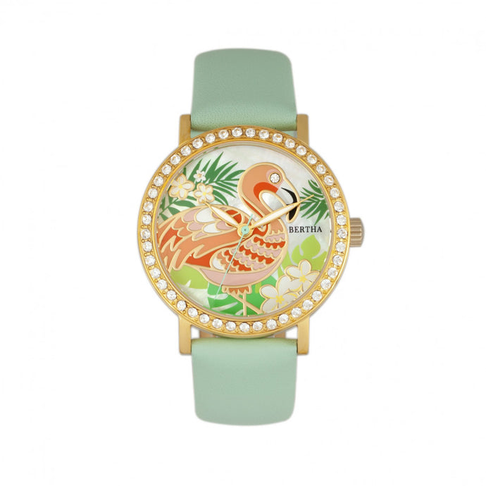 Bertha Luna Mother-Of-Pearl Leather-Band Watch - BTHBR7704